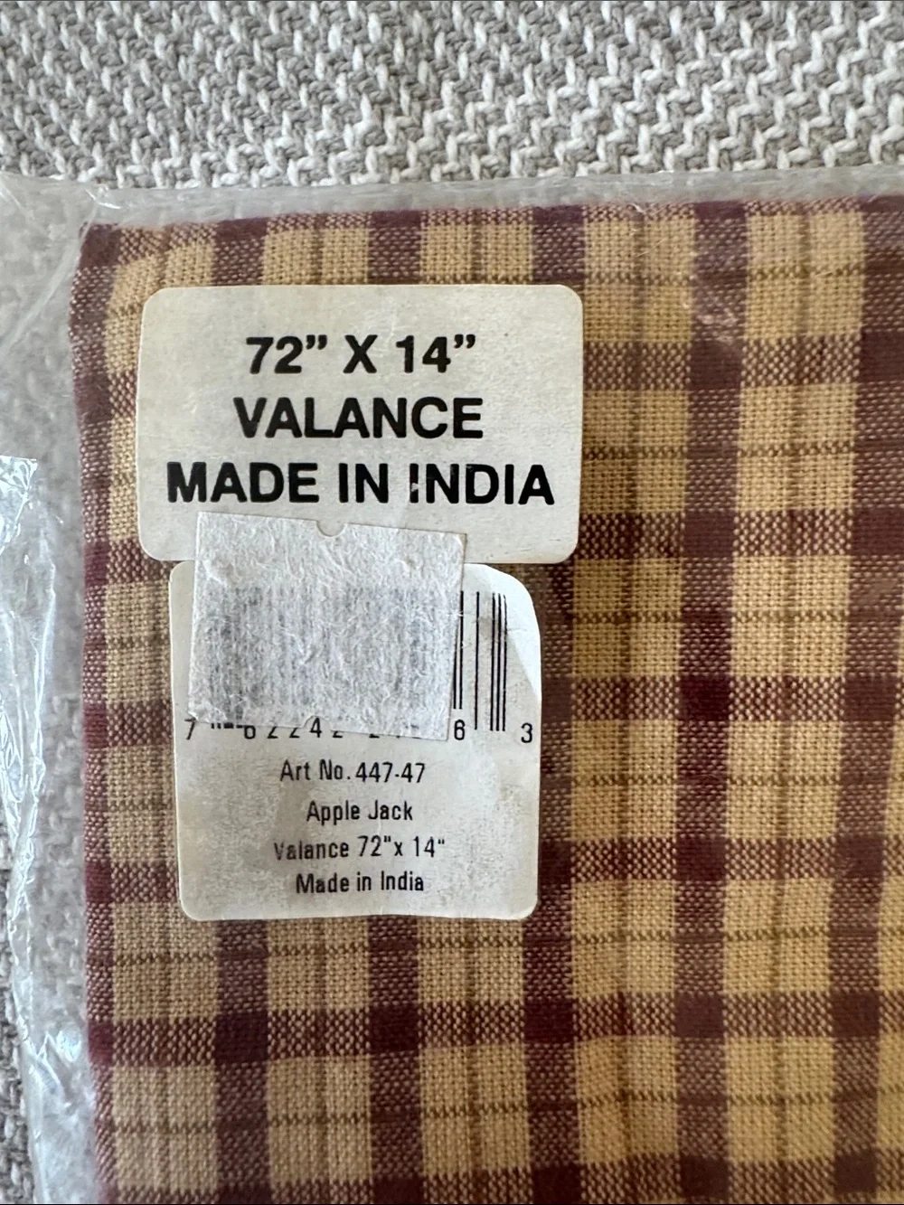 PARK Designs Burgundy and Tan Plaid Valance